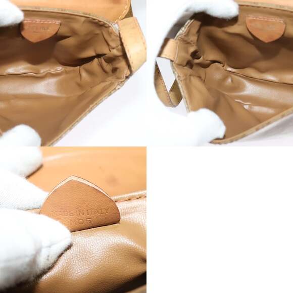 CELINE Macadam Canvas Shoulder Bag Pvc Beige Gold - Picture 12 of 12